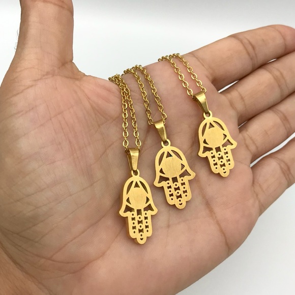 Evil Eye Necklace 🧿 Gold Plated Stainless Steel - Picture 7 of 8